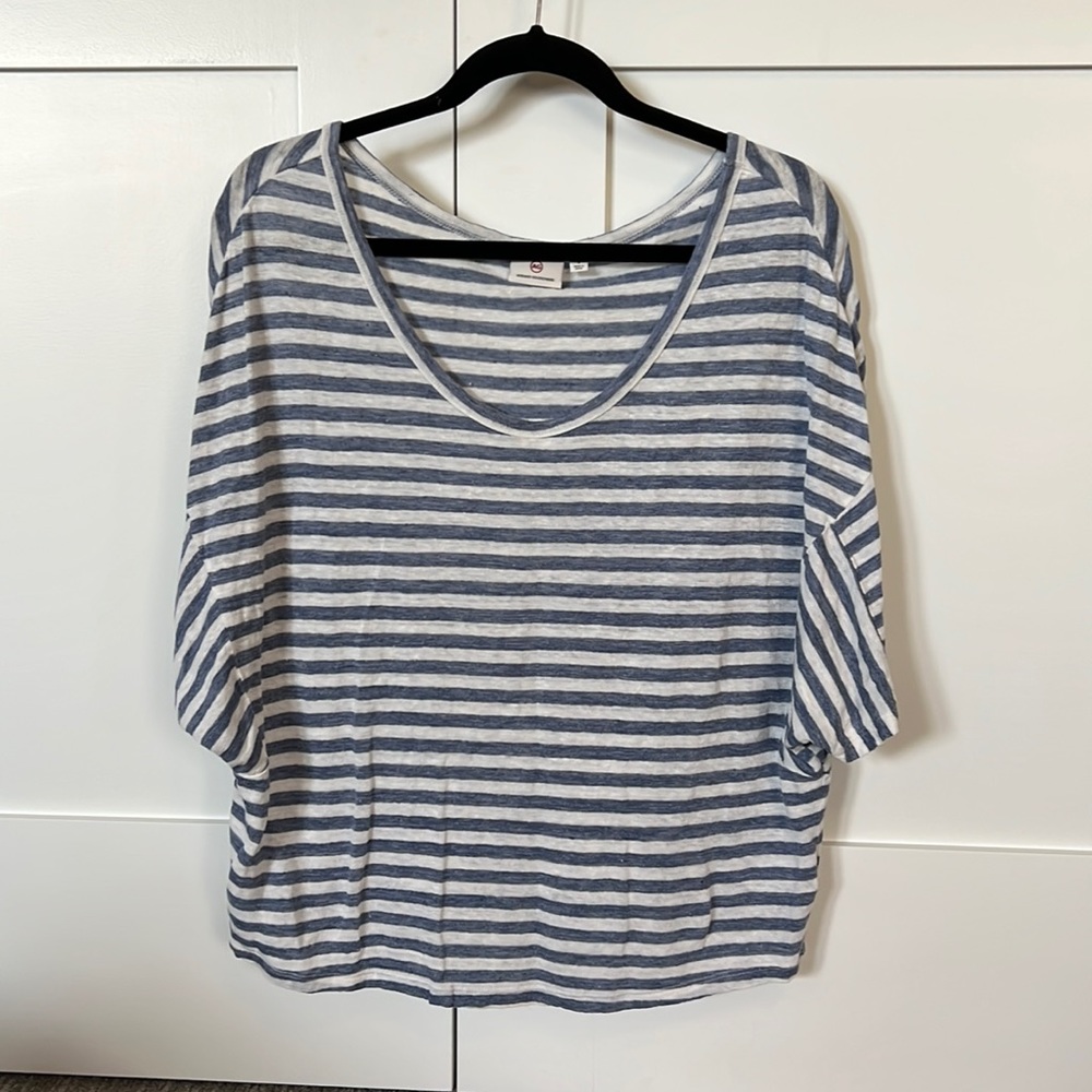 AG Adriano Goldschmied Glen Striped Linen Top